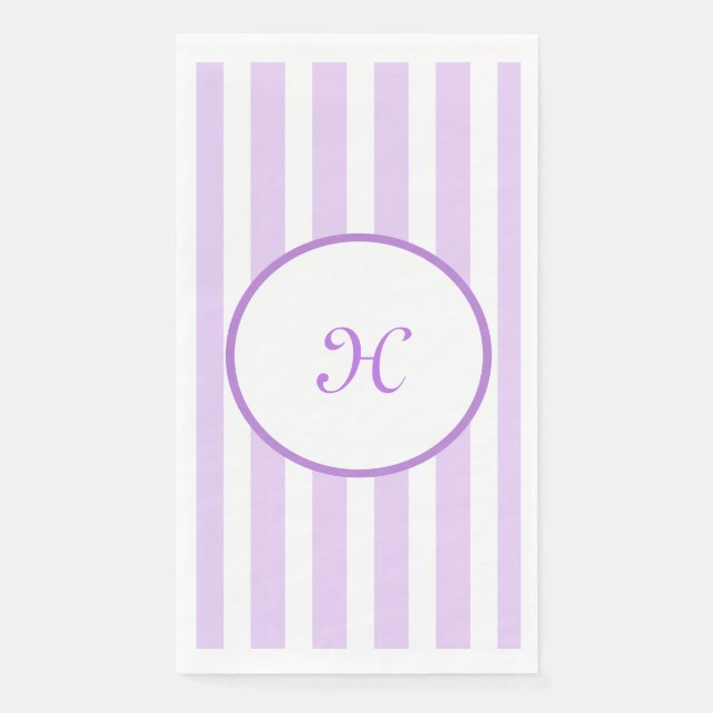 Lilac Stripes Paper Napkin (Front)