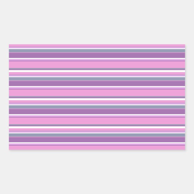 Lilac stripes rectangular sticker (Front)