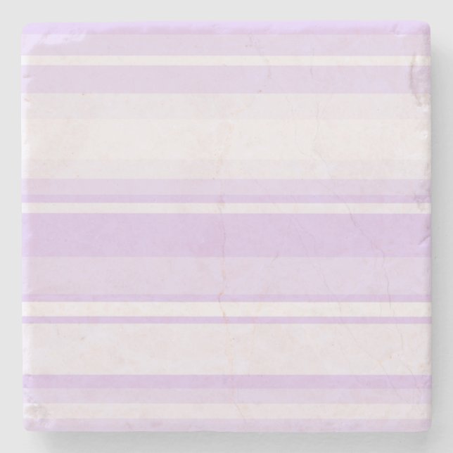 Lilac stripes stone coaster (Front)