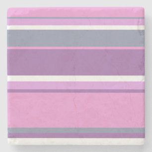 Lilac stripes stone coaster