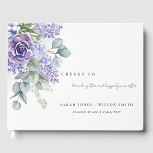 Lilac Succulent Eucalyptus Botanical Bunch Wedding Guest Book