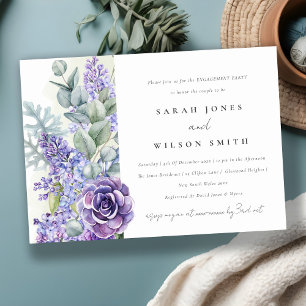 Lilac Succulent Eucalyptus Botanical Engagement Invitation