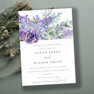Lilac Succulent Eucalyptus Fauna Couples Shower Invitation