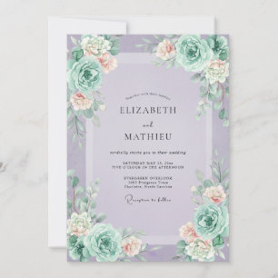 Lilac Succulent Painted Wedding Invitation
