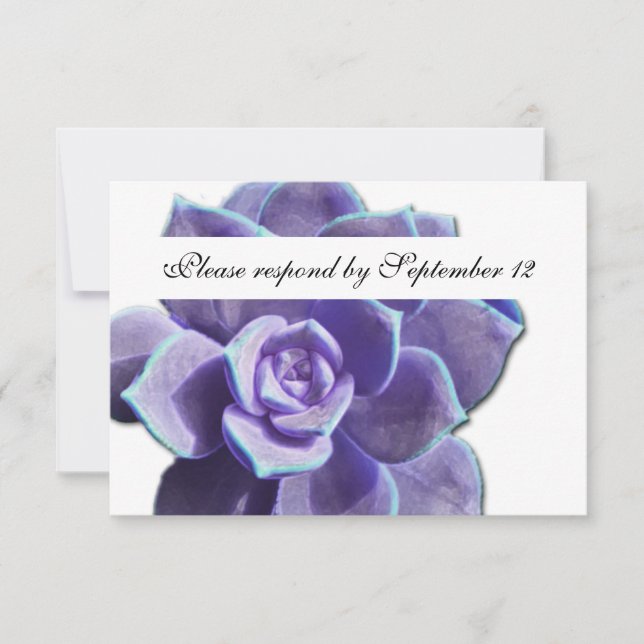 Lilac Succulent Vintage rsvp (Front)