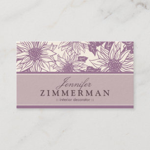 Lilac Sunflowers Floral Business Card