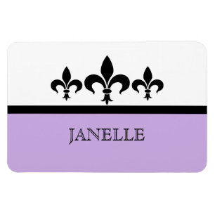 Lilac Swanky Fleur De Lis Flexi Magnet