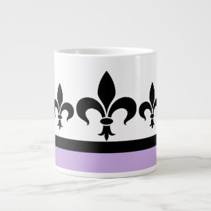 Lilac Swanky Fleur De Lis Jumbo Mug