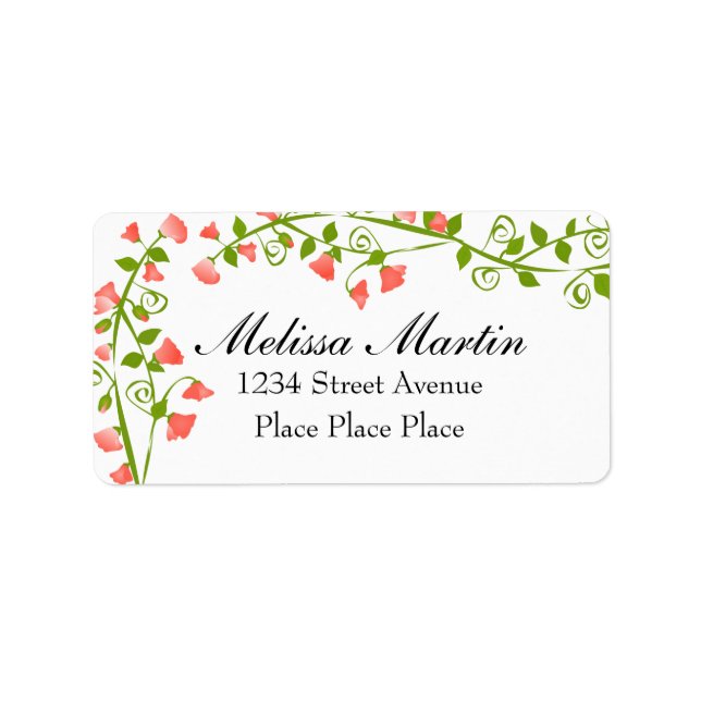 Lilac Sweet-Pea Blossoms Label (Front)