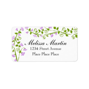 Lilac Sweet-Pea Blossoms Label
