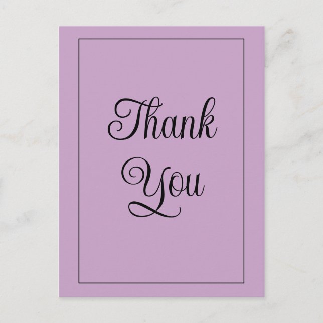 Lilac Thank You Postcard (Front)