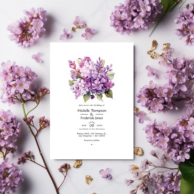 Lilac to Grape Floral Summer Wedding Invitation (Creator Uploaded)