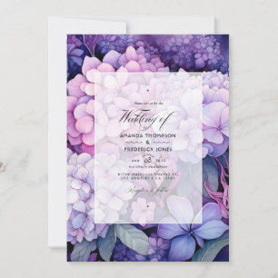 Lilac to Grape Floral Summer Wedding Invitation