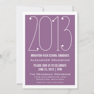 Lilac Trendy 2013 Graduation Invitation