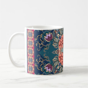 Lilac tulip flowers, ornamental floral frame. coffee mug