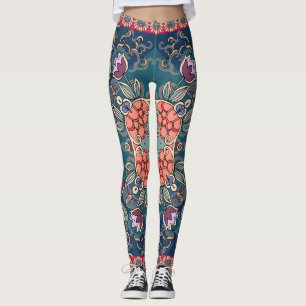 Lilac tulip flowers, ornamental floral frame. leggings