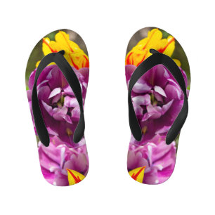 Lilac tulips on a sunny day    kid's flip flops