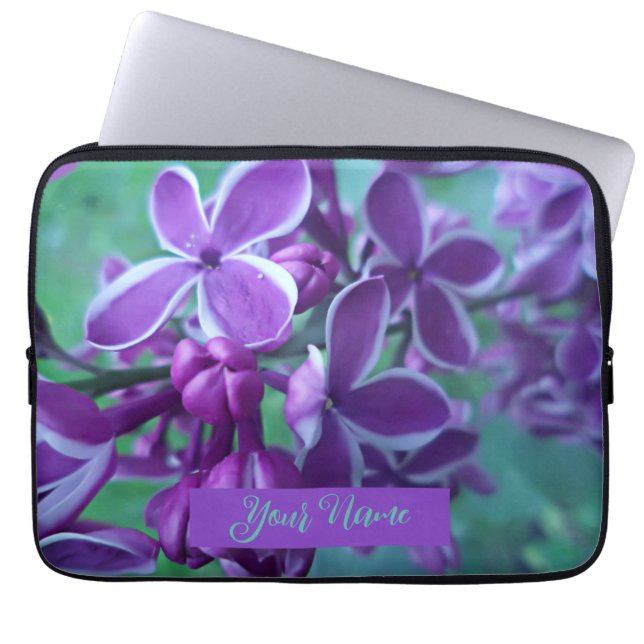 Lilac variety of colours  laptop sleeve (Front)