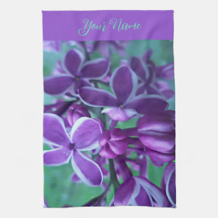 Lilac variety of colours  tea towel