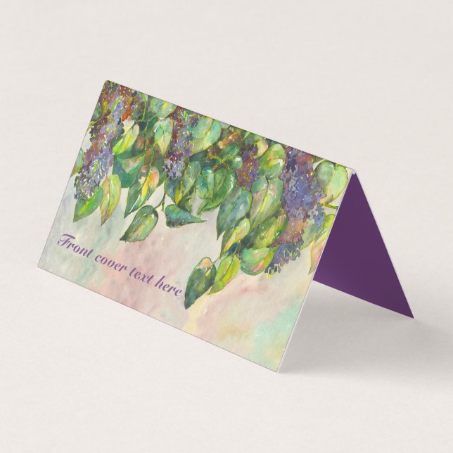 lilac watercolor business card (Front)
