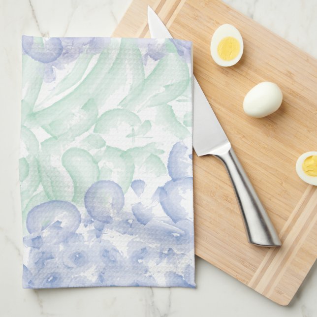 Lilac Watercolor Design Tea Towel (Quarter Fold)