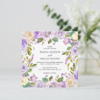 Lilac Watercolor Floral Elegant Wedding