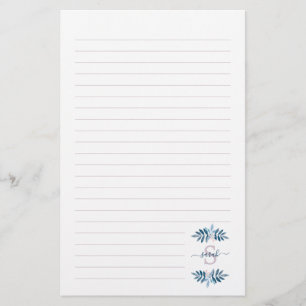 Lilac Watercolor Floral Monogram Stationery
