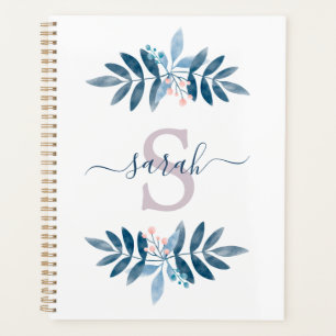 Lilac Watercolor Floral Monogrammed Planner