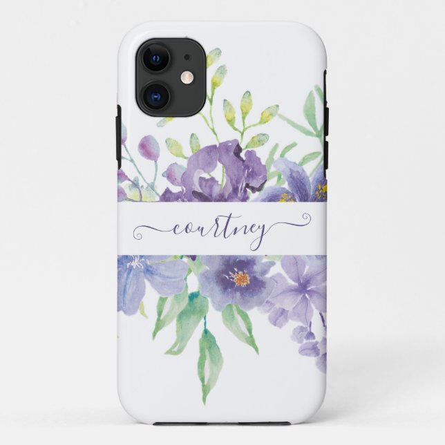 Lilac watercolor floral personalised  Case-Mate iPhone case (Back)