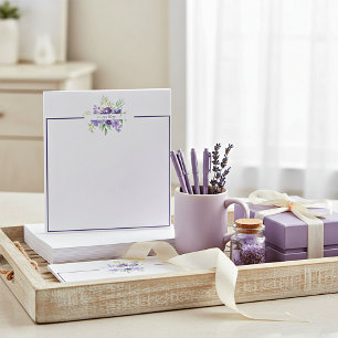 Lilac watercolor floral personalised notepad