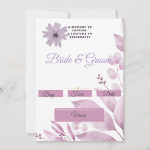 Lilac Watercolor Floral Wedding Invitation A Mum