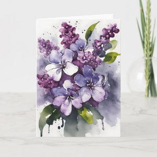 Lilac - Watercolor flowers Card