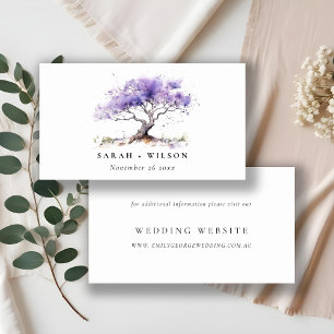 Lilac Watercolor Jacaranda Tree Wedding Website Enclosure Card