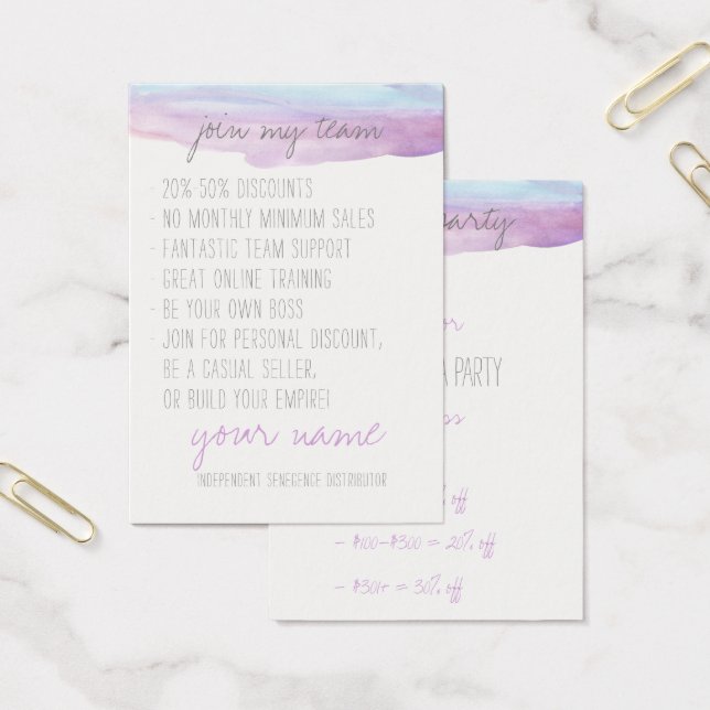 Lilac Watercolor Join/Party cards (Office)