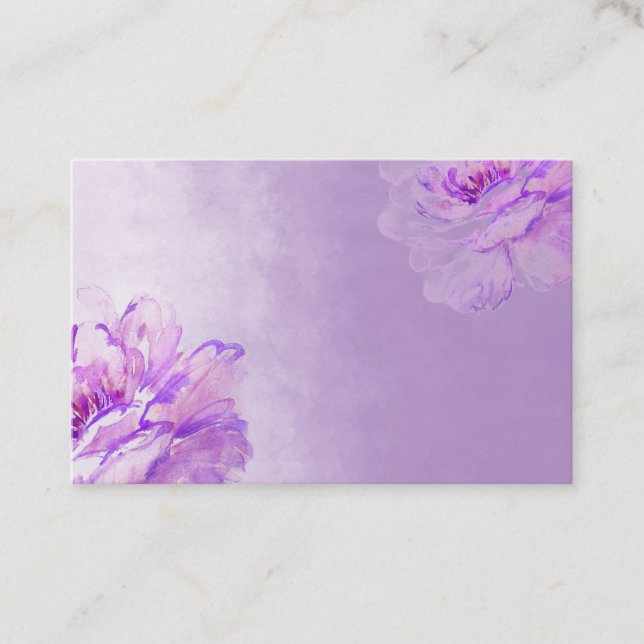 Lilac Watercolor Purple Rose Business Cards (Front)