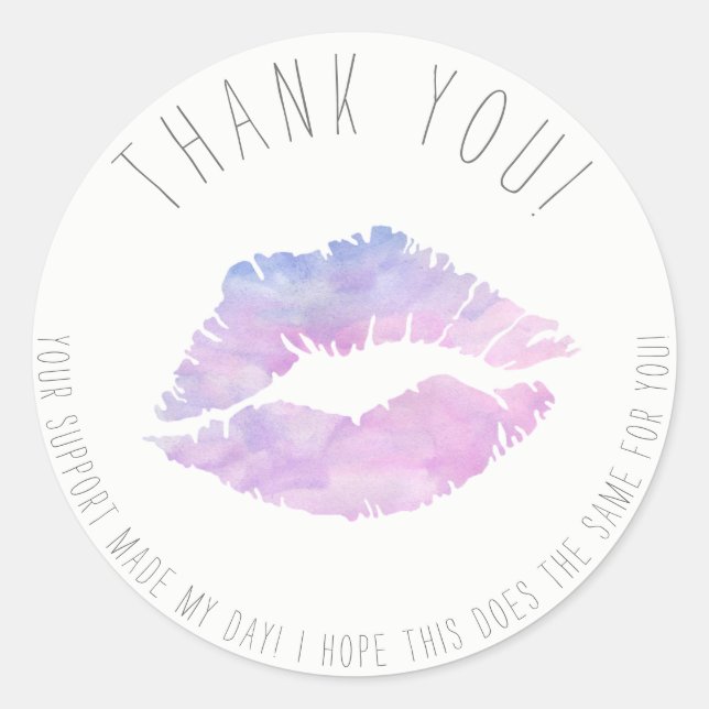 Lilac Watercolor Thank You stickers (Front)