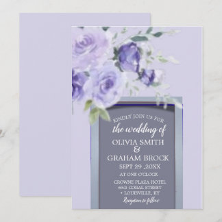 Lilac Watercolor Wedding Invitation
