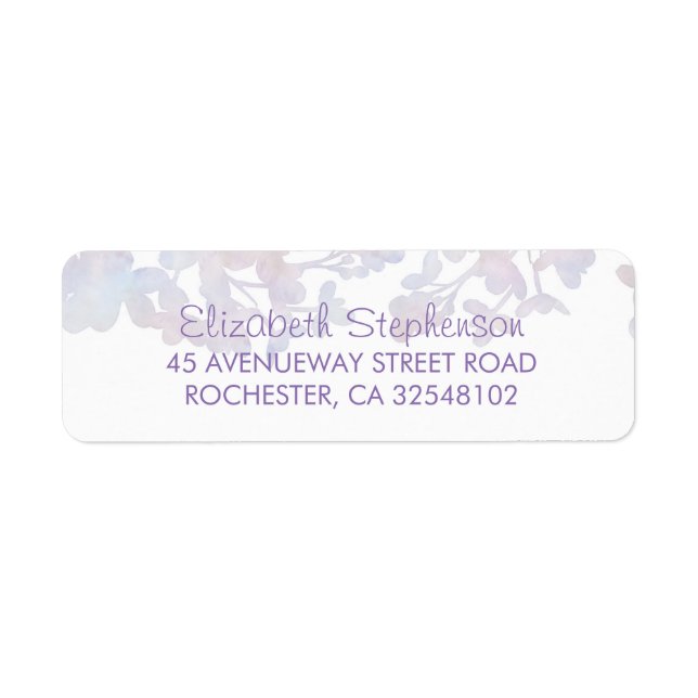 Lilac Watercolors Floral Wedding (Front)