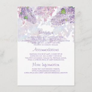Lilac Watercolors Wedding Information Guest Card