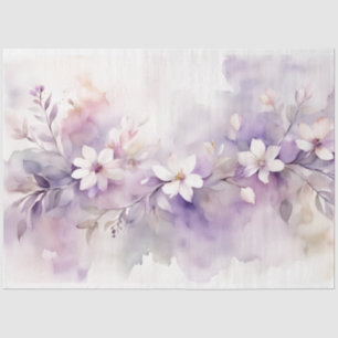 Lilac Watercolour Floral 18b Decoupage  Tissue Paper