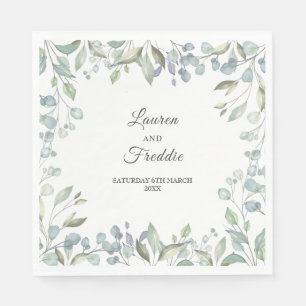 Lilac Watercolour Floral Wedding Napkin
