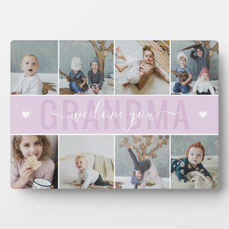 Lilac We Love You Grandma Photo Collage Plaque