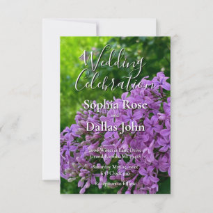 Lilac Wedding elegant purple lavender floral Invitation
