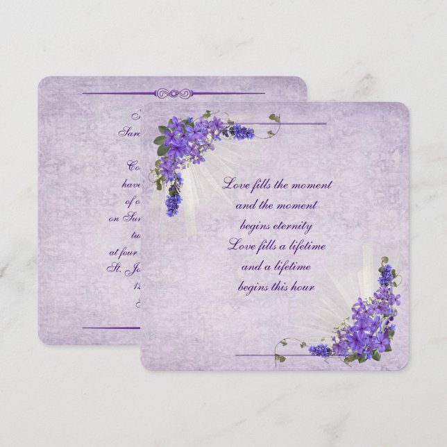 Lilac Wedding Invitation (Front/Back)