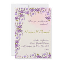 lilac wedding invitation