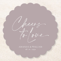 Lilac Wedding Paper Coaster – Cheers to Love