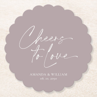 Lilac Wedding Paper Coaster – Cheers to Love