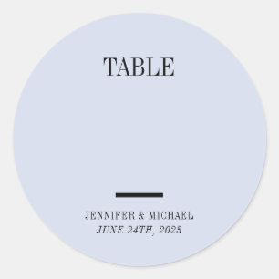 Lilac Wedding Seating Script Table Number Classic Round Sticker