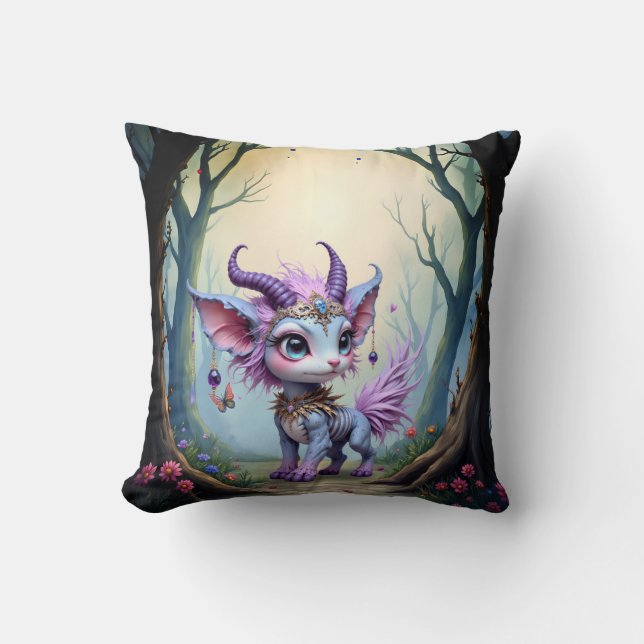 Lilac Whisper – Enchanted Forest Guardian.  Cushion (Front)