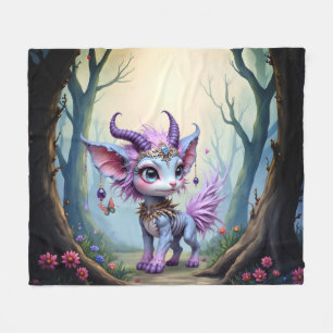 Lilac Whisper – Enchanted Forest Guardian. Fleece Blanket